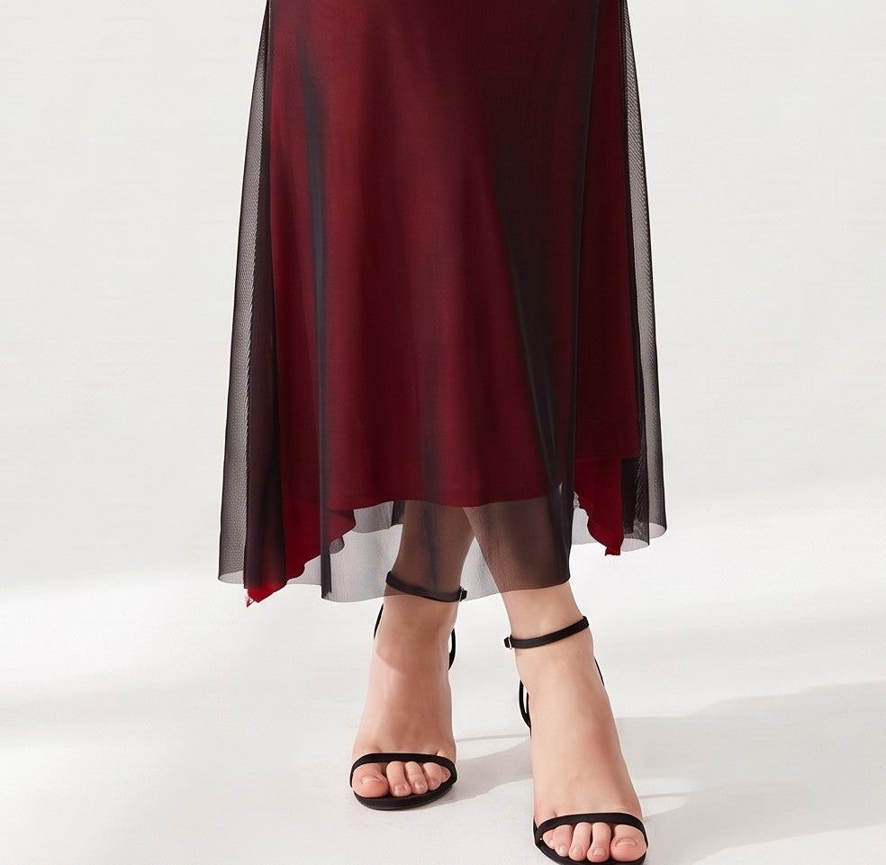 Megan | Black And Red Maxi Dress