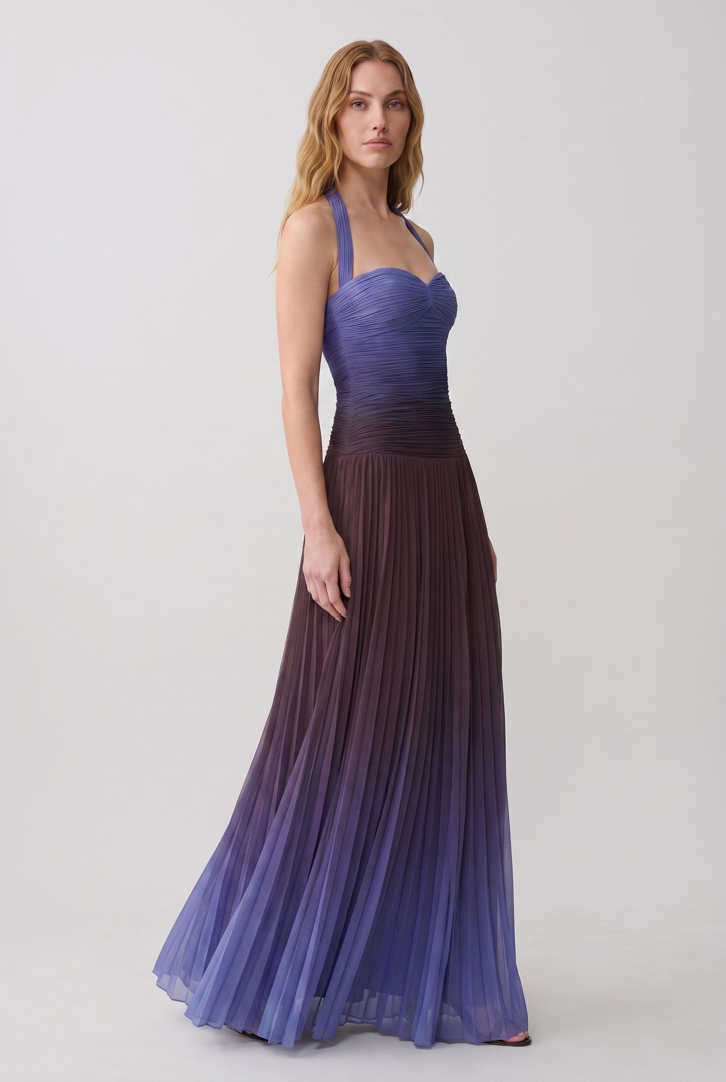 Megan | Gradient Ombre Halter Midi Dress