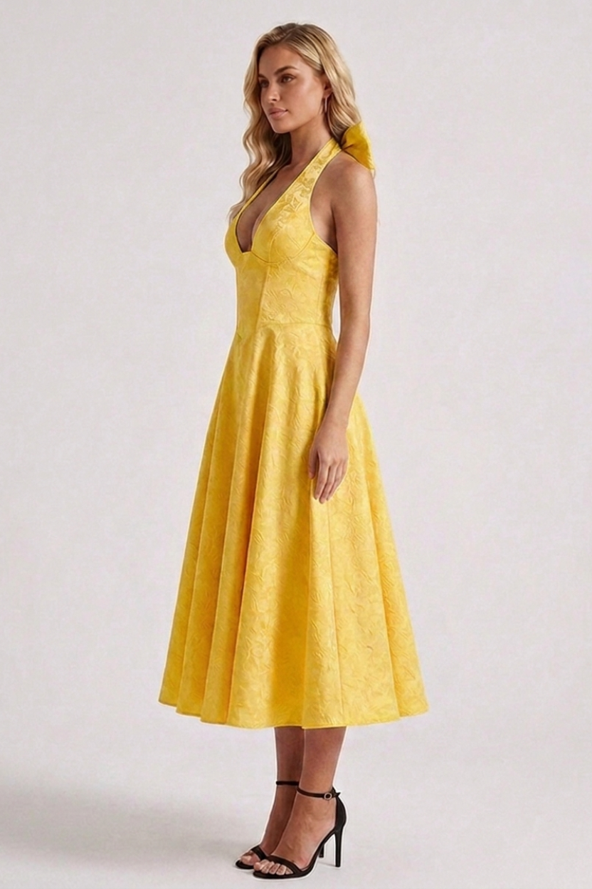Megan | Structured Corset Midi Dress