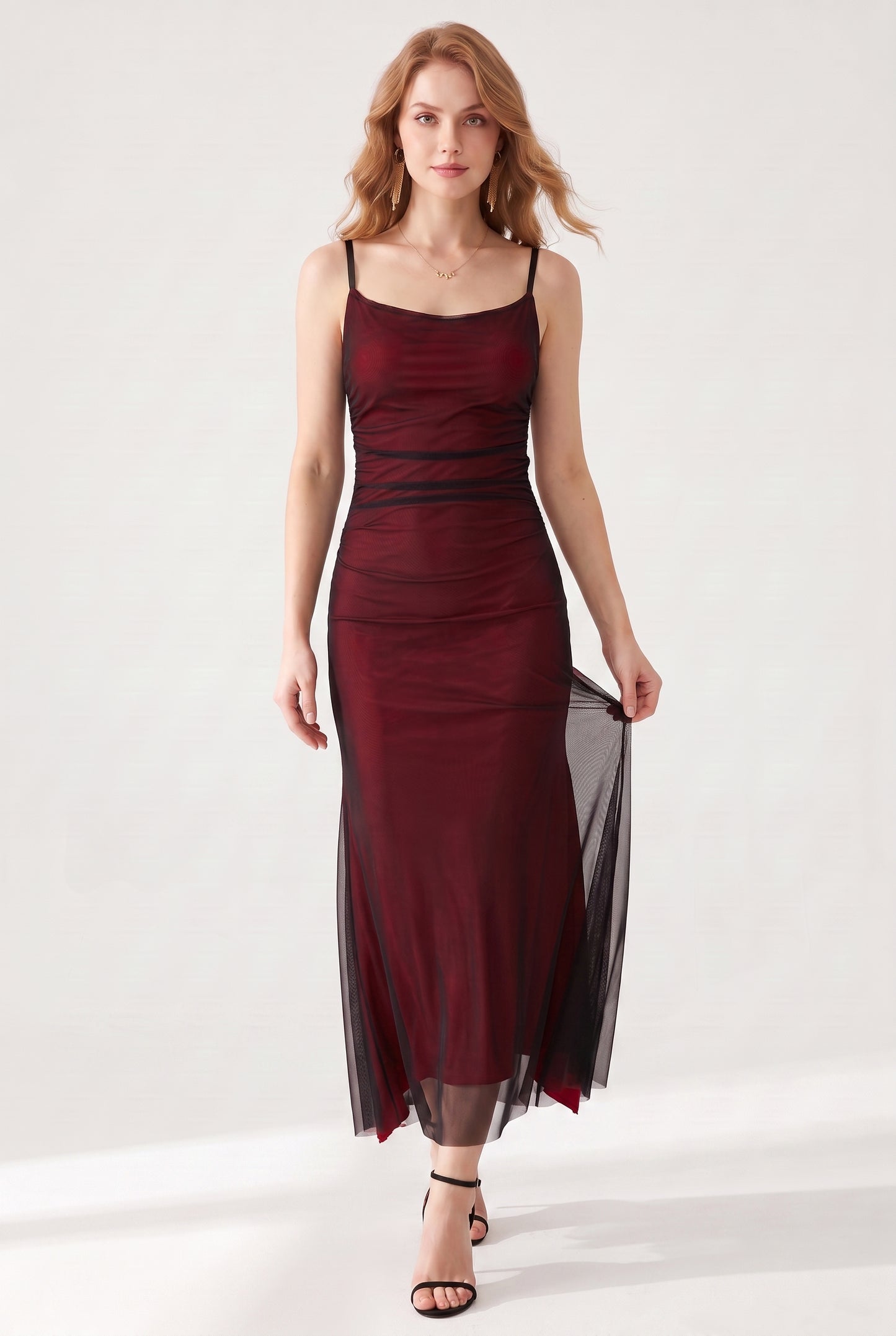 Megan | Black And Red Maxi Dress