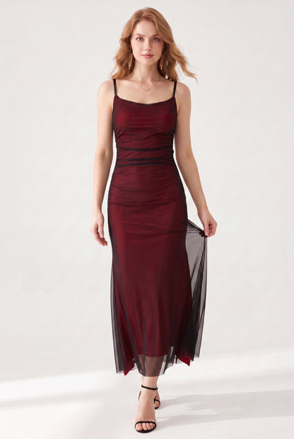 Megan | Black And Red Maxi Dress