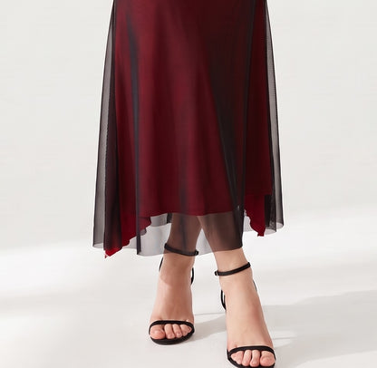 Megan | Black And Red Maxi Dress