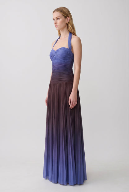 Megan | Gradient Ombre Halter Midi Dress