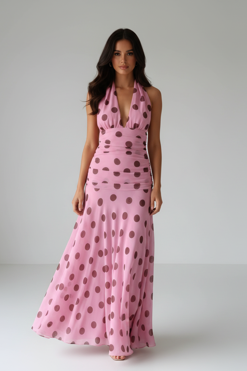 Megan | Polka Dot Maxi Dress