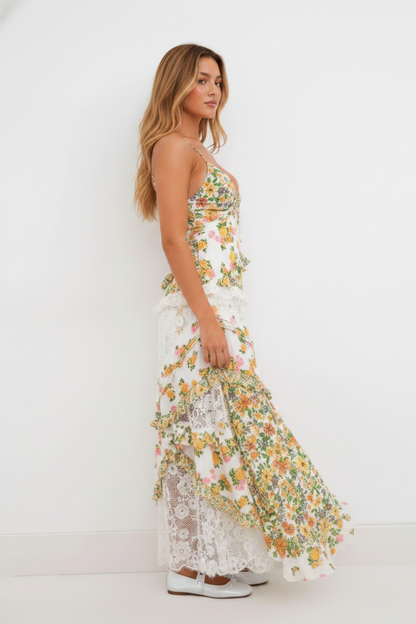 Megan | Floral Flattering Silhouette Maxi Dress