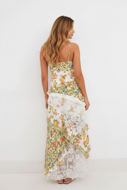 Megan | Floral Flattering Silhouette Maxi Dress