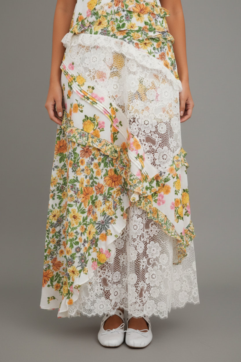 Megan | Floral Flattering Silhouette Maxi Dress