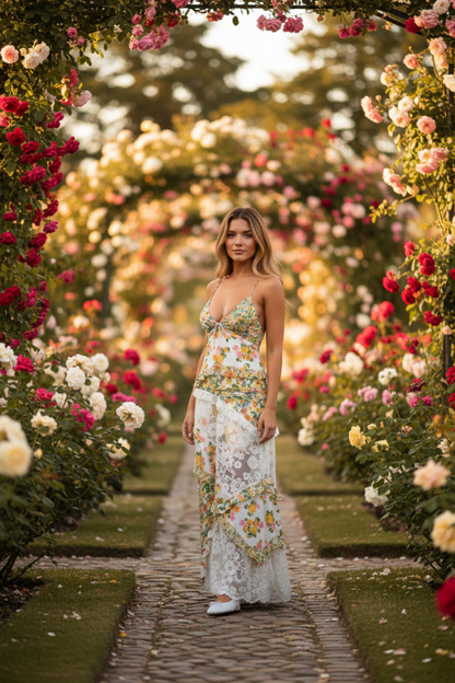 Megan | Floral Flattering Silhouette Maxi Dress