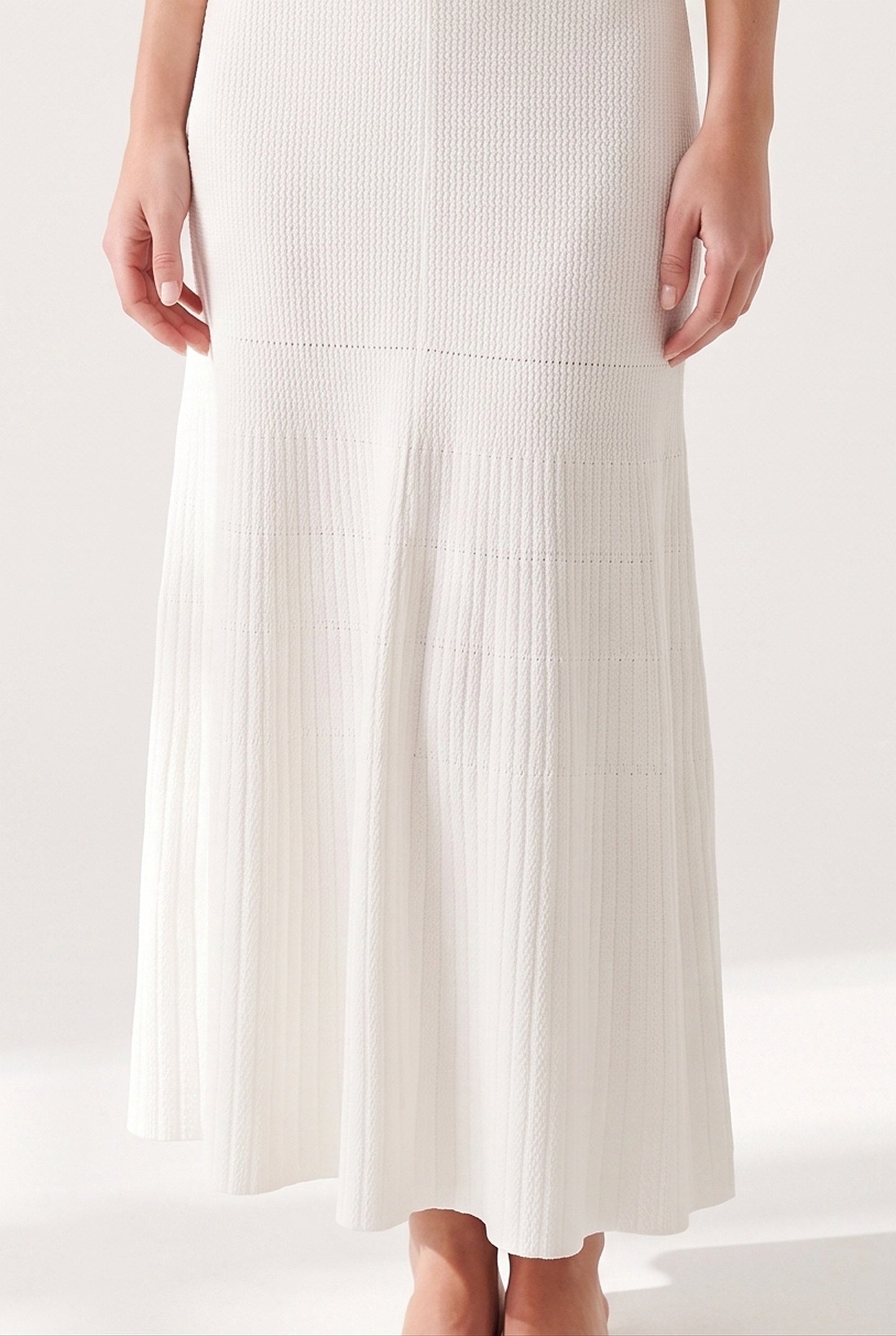 Megan Denim White Maxi Dress - detail-zoom
