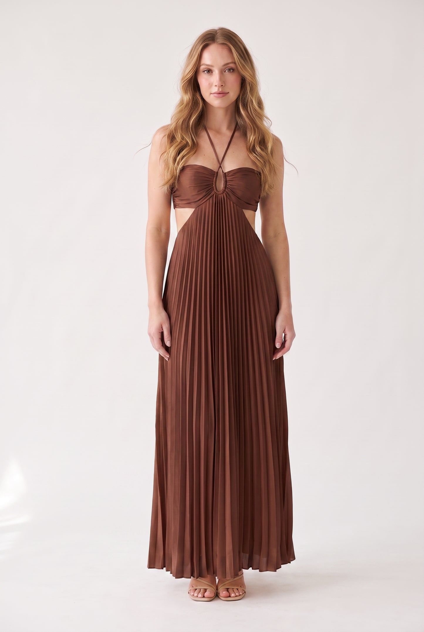 Megan | Halter Neckline Maxi Dress