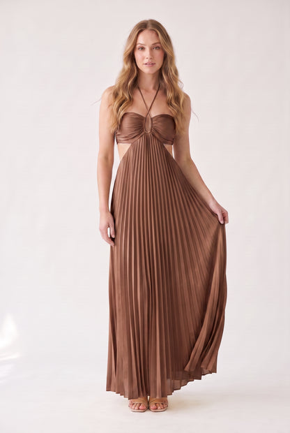 Megan | Halter Neckline Maxi Dress