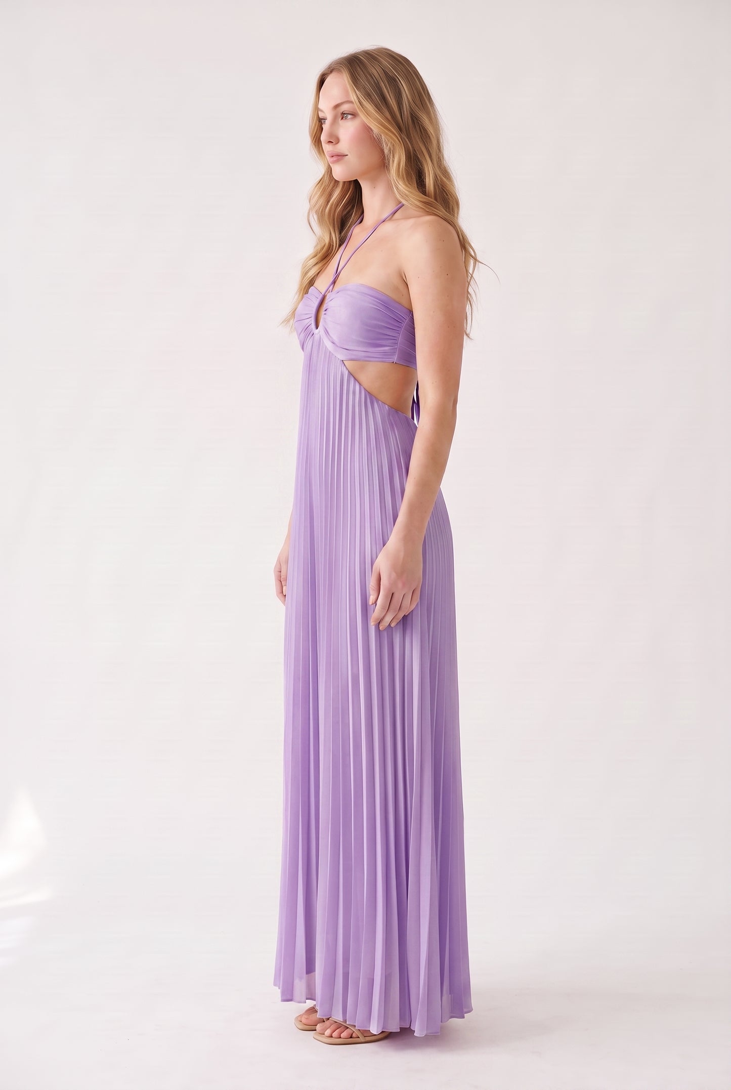 Megan | Halter Neckline Maxi Dress