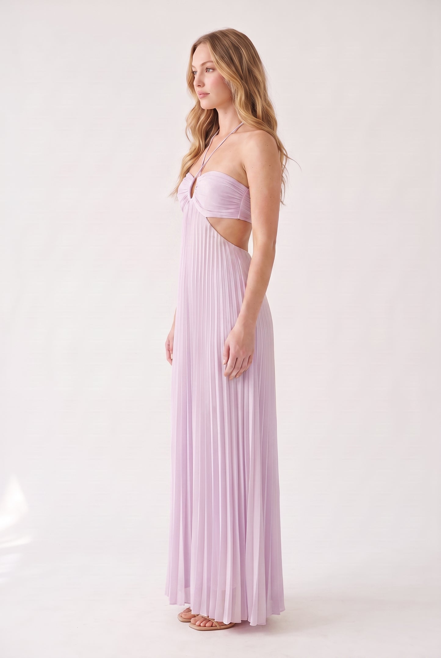 Megan | Halter Neckline Maxi Dress