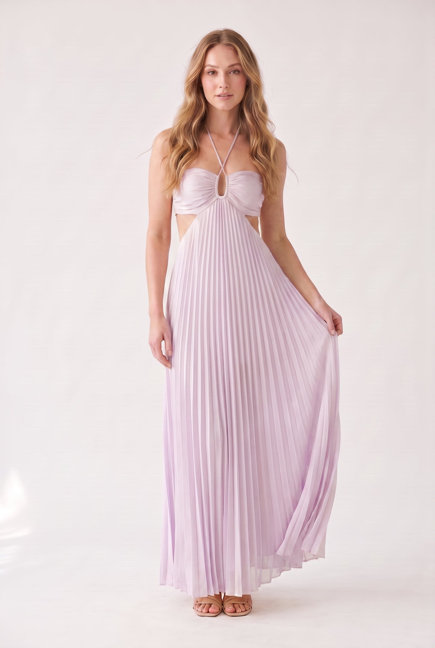 Megan | Halter Neckline Maxi Dress
