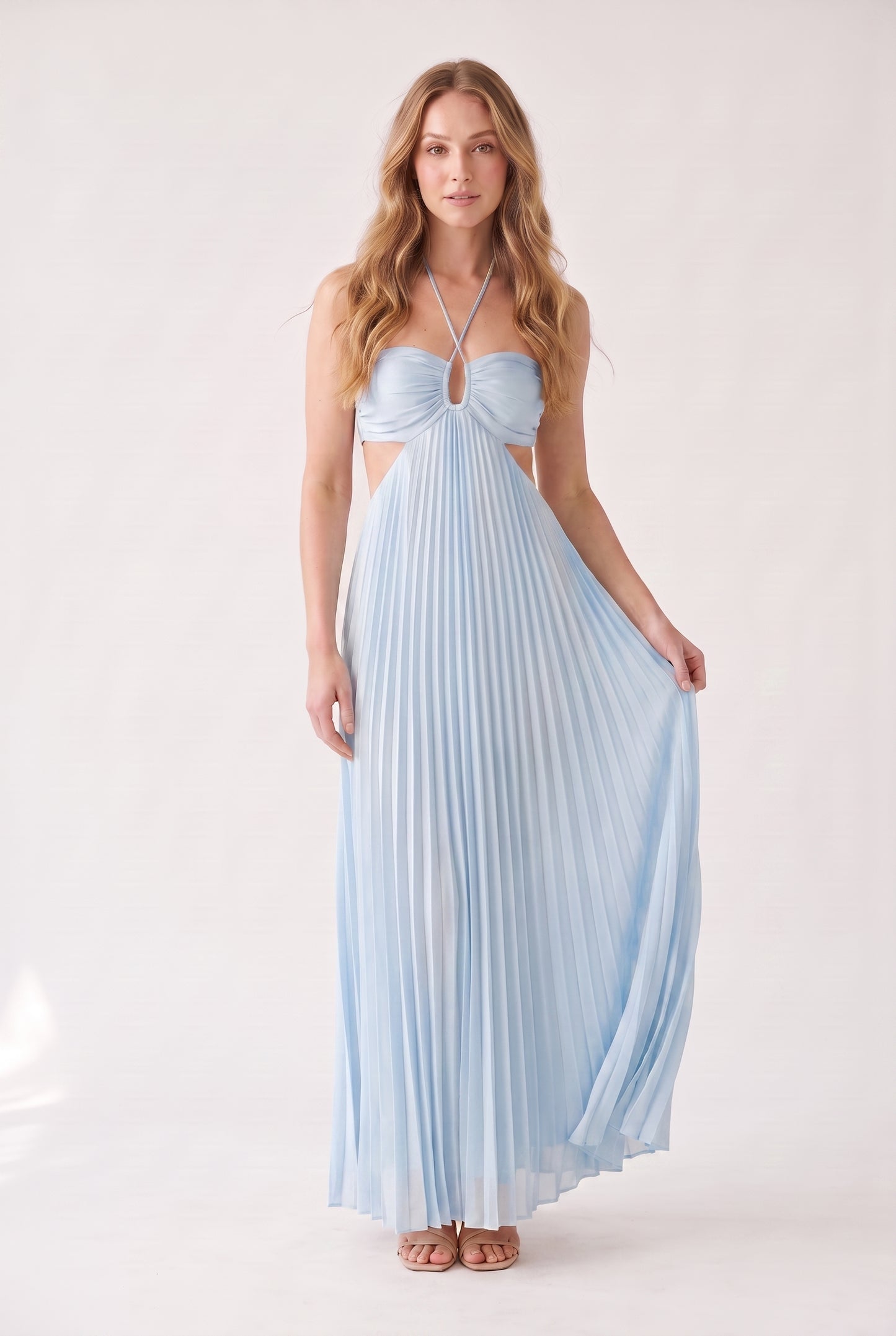 Megan | Halter Neckline Maxi Dress