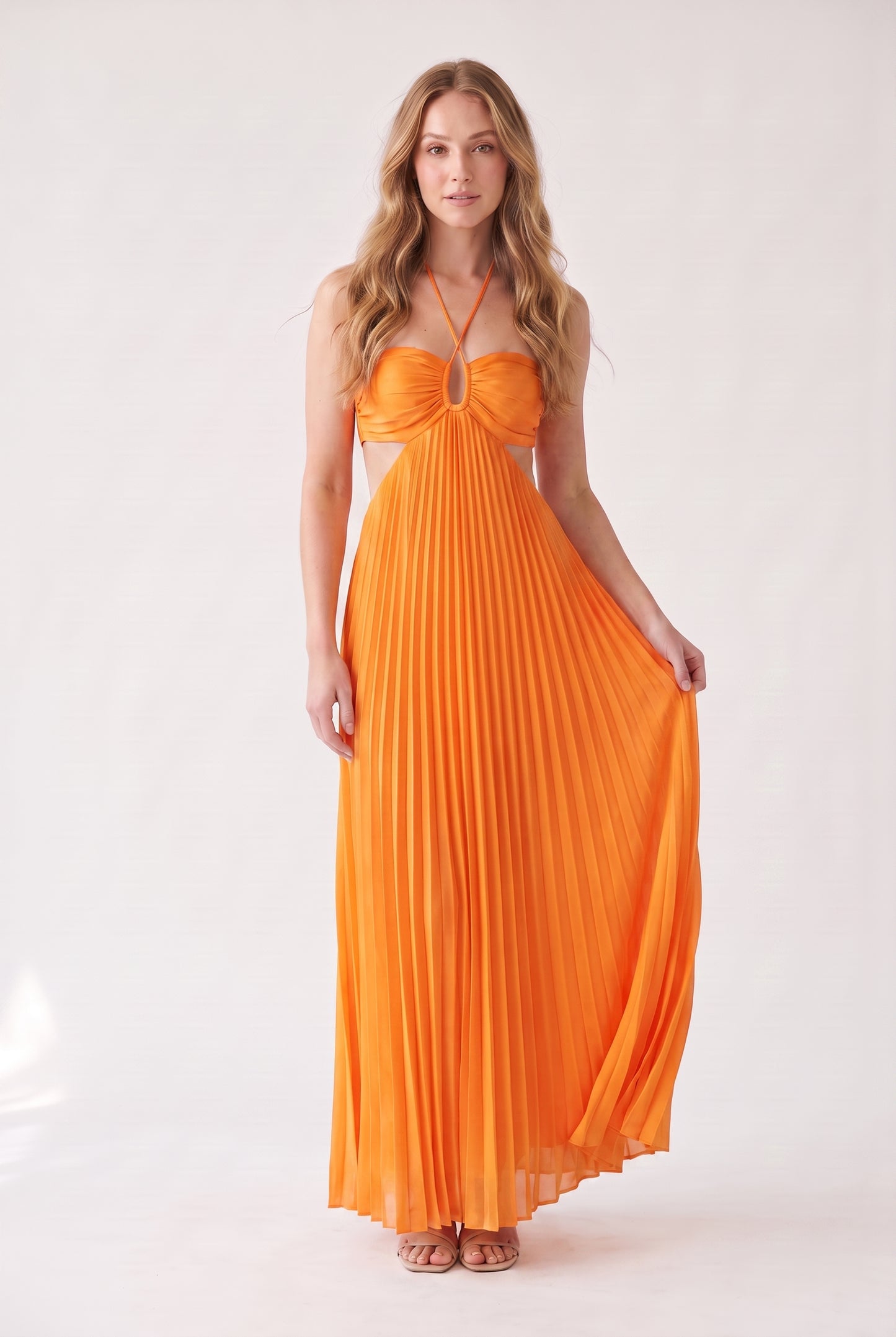 Megan | Halter Neckline Maxi Dress