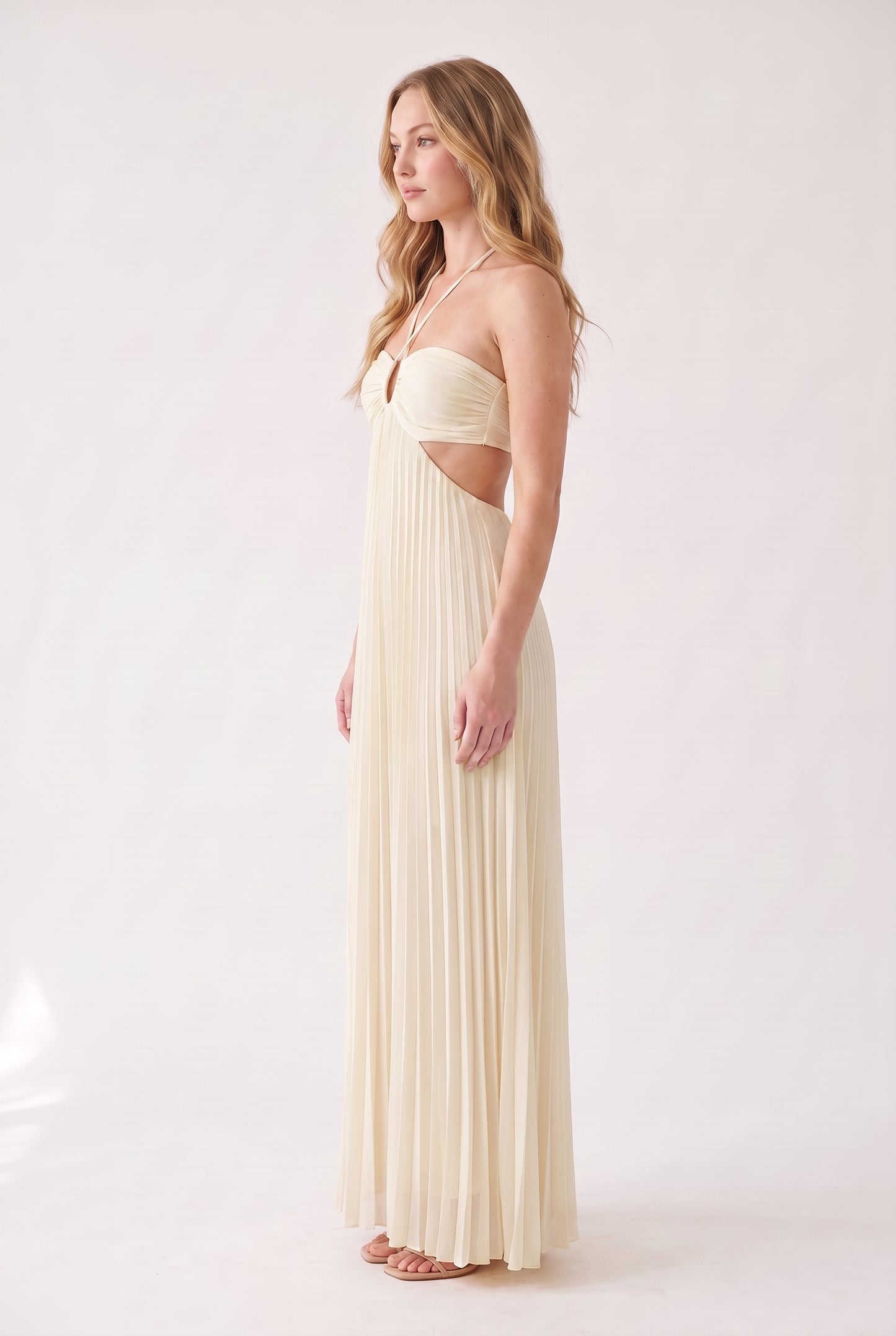Megan | Halter Neckline Maxi Dress