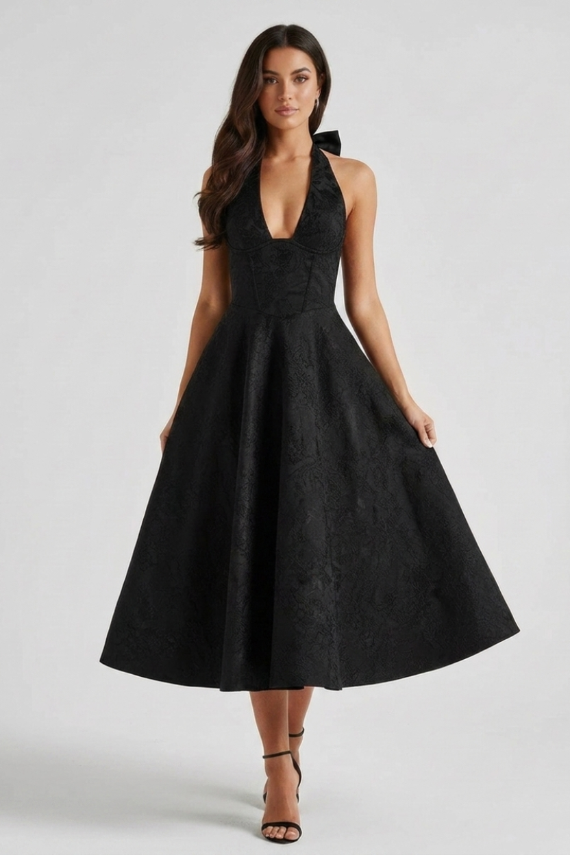 Megan | Structured Corset Midi Dress