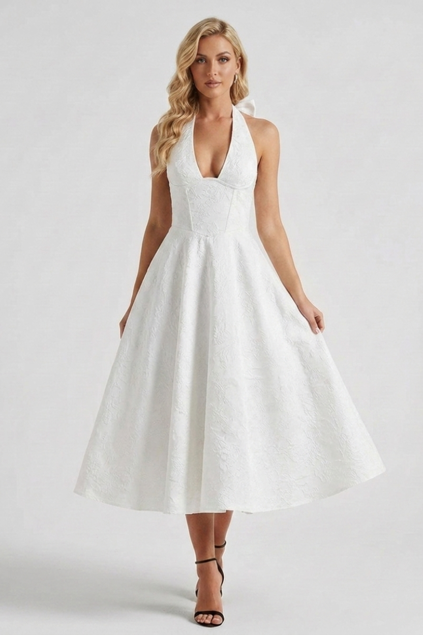 Megan | Structured Corset Midi Dress