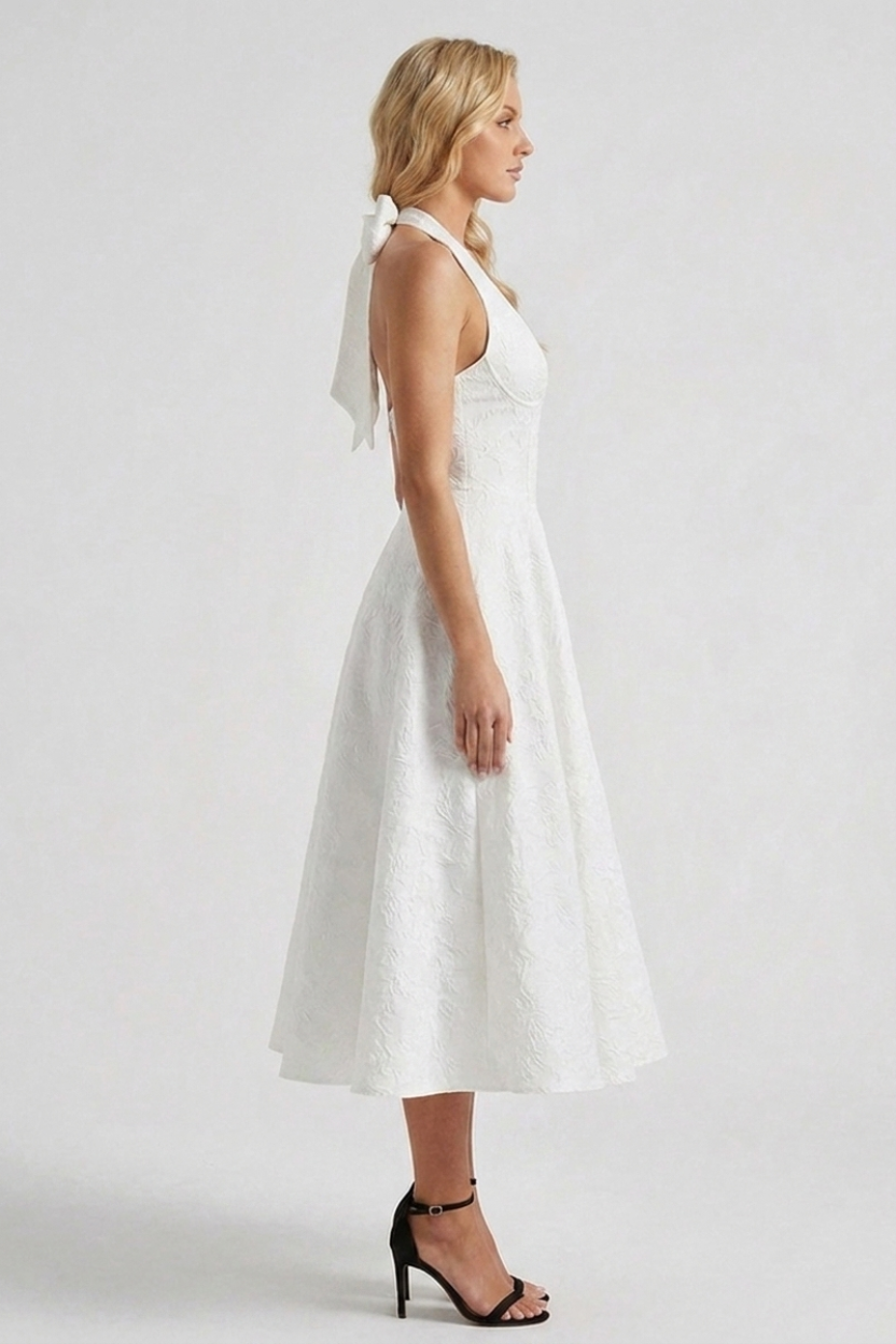 Megan | Structured Corset Midi Dress