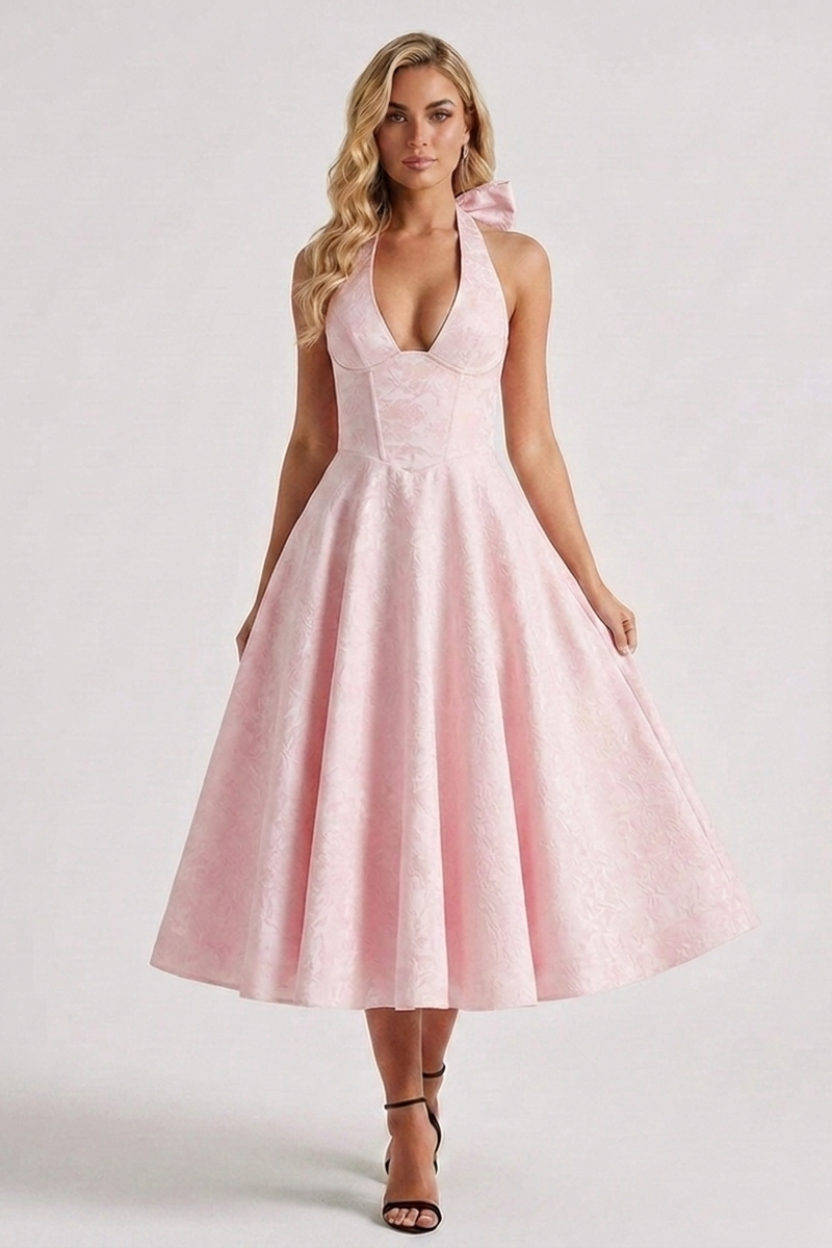 Megan | Structured Corset Midi Dress