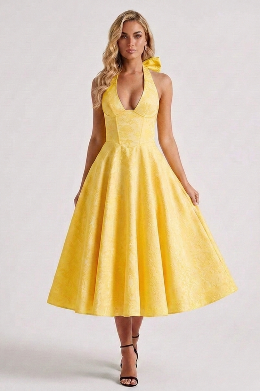 Megan | Structured Corset Midi Dress