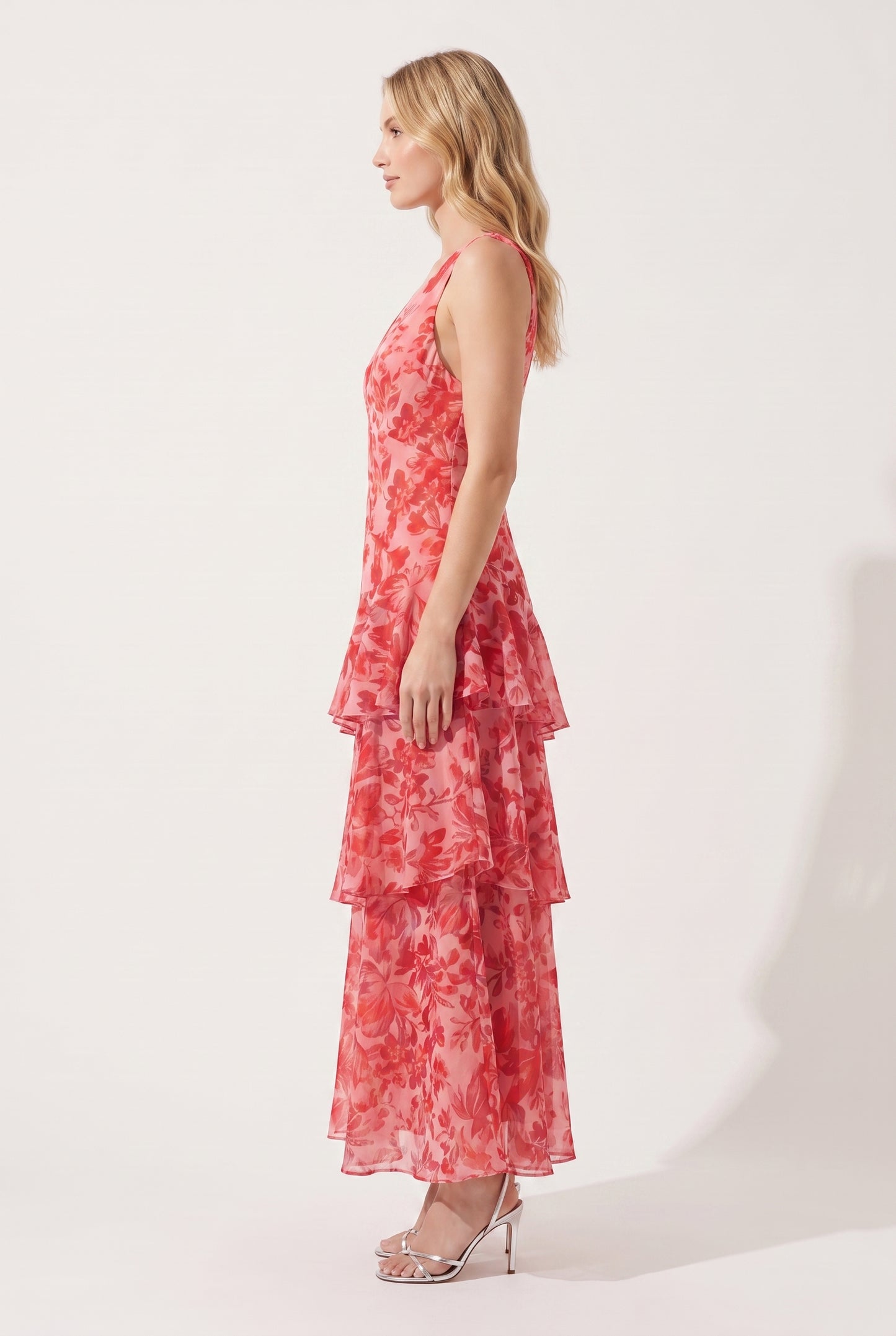 Megan | Floral Ruffle Maxi Dress