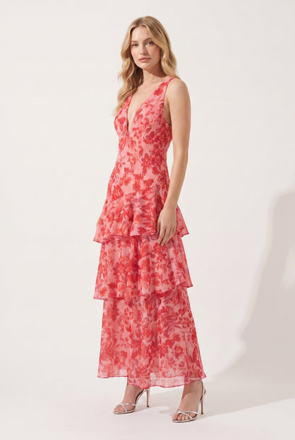 Megan | Floral Ruffle Maxi Dress