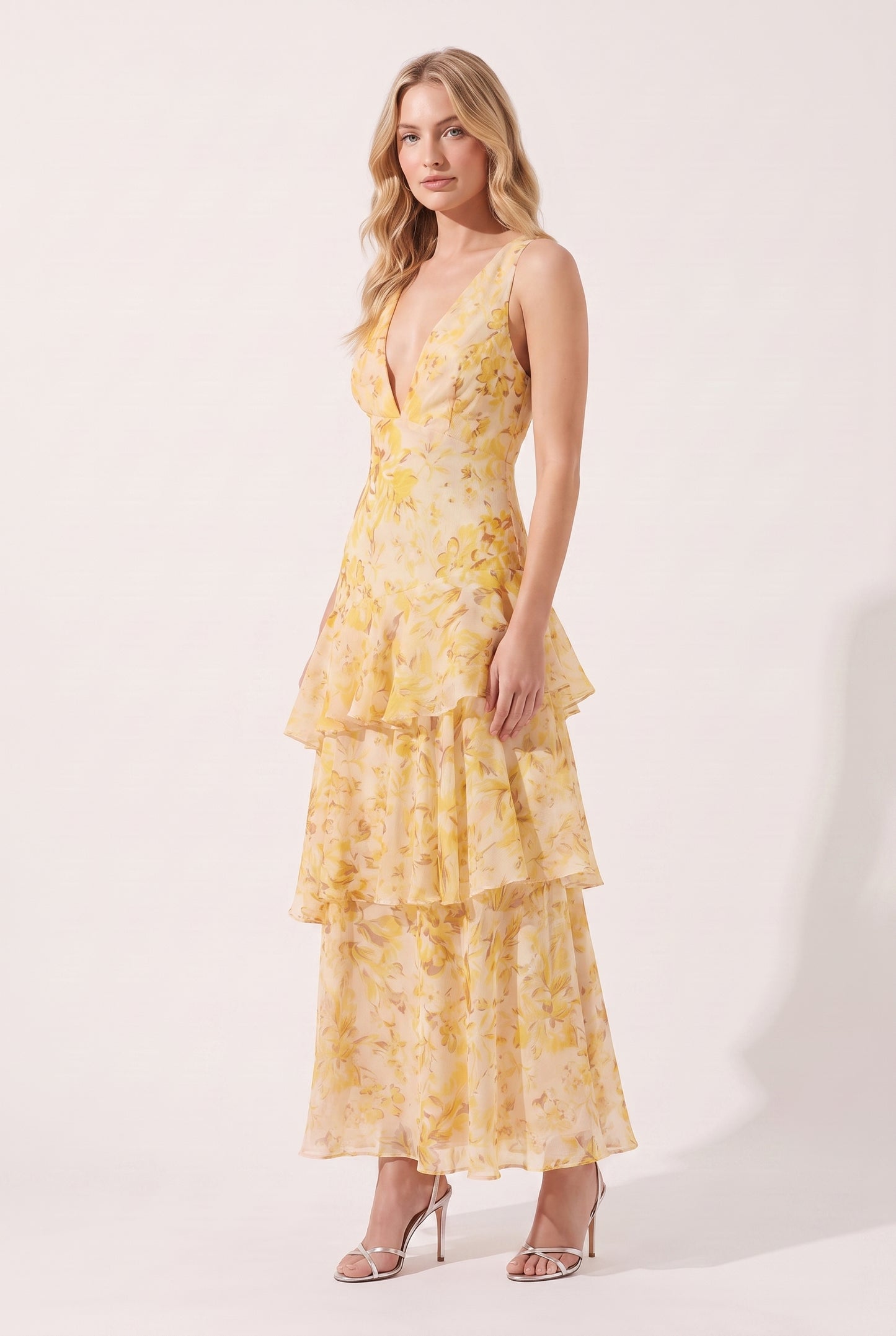 Megan | Floral Ruffle Maxi Dress