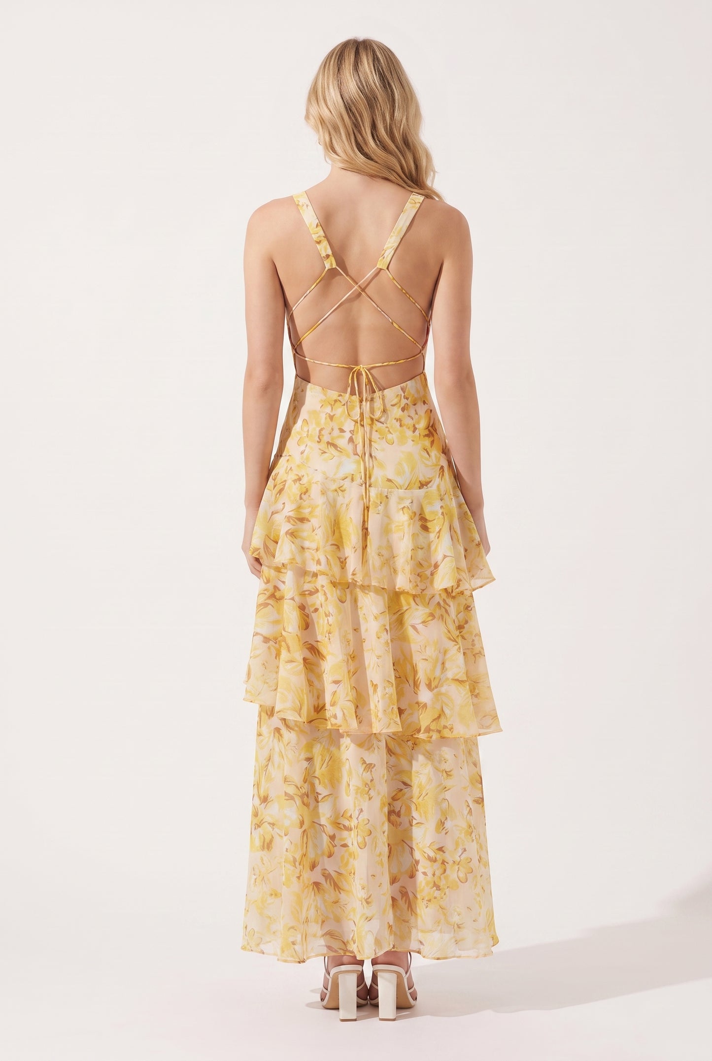Megan | Floral Ruffle Maxi Dress