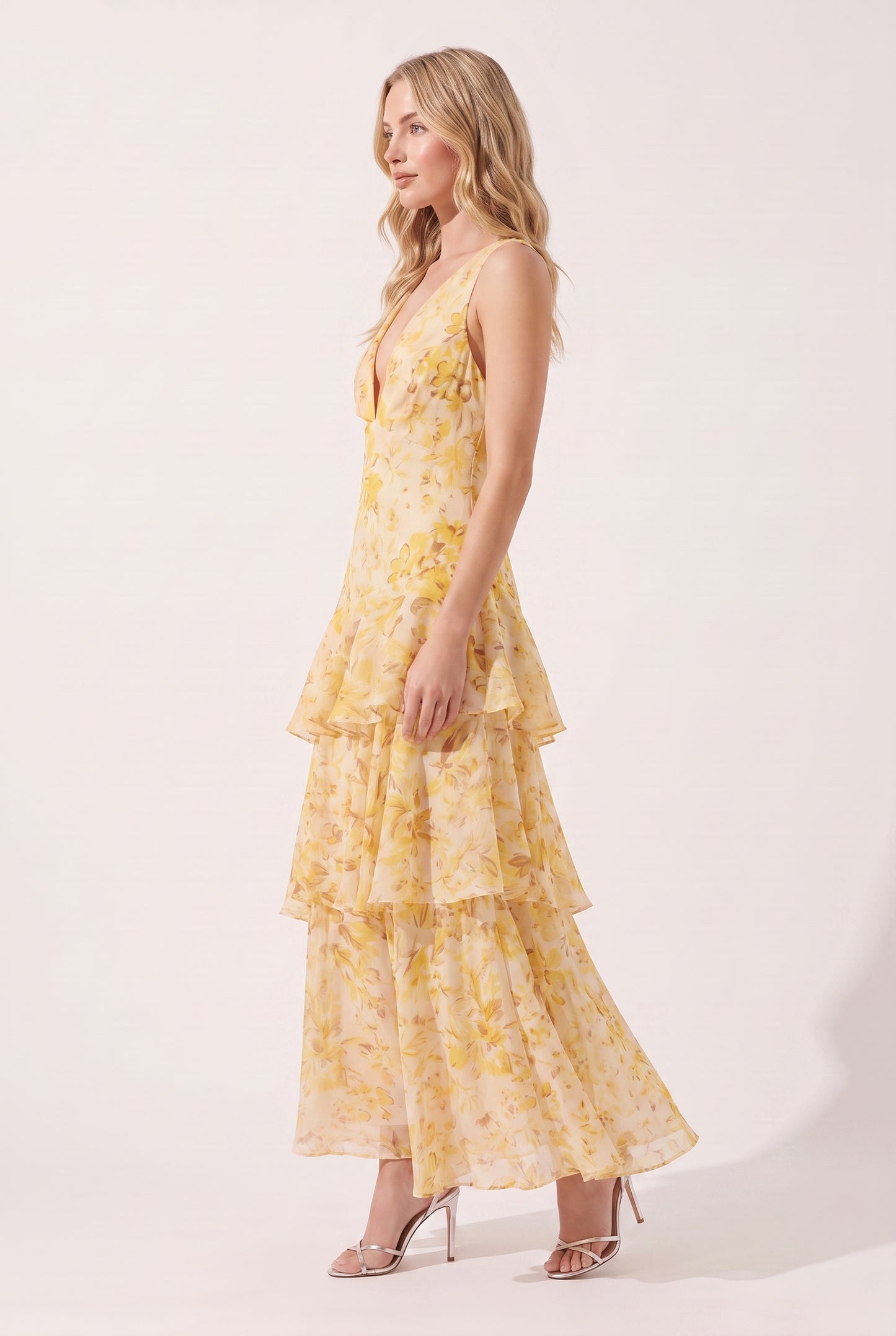 Megan | Floral Ruffle Maxi Dress