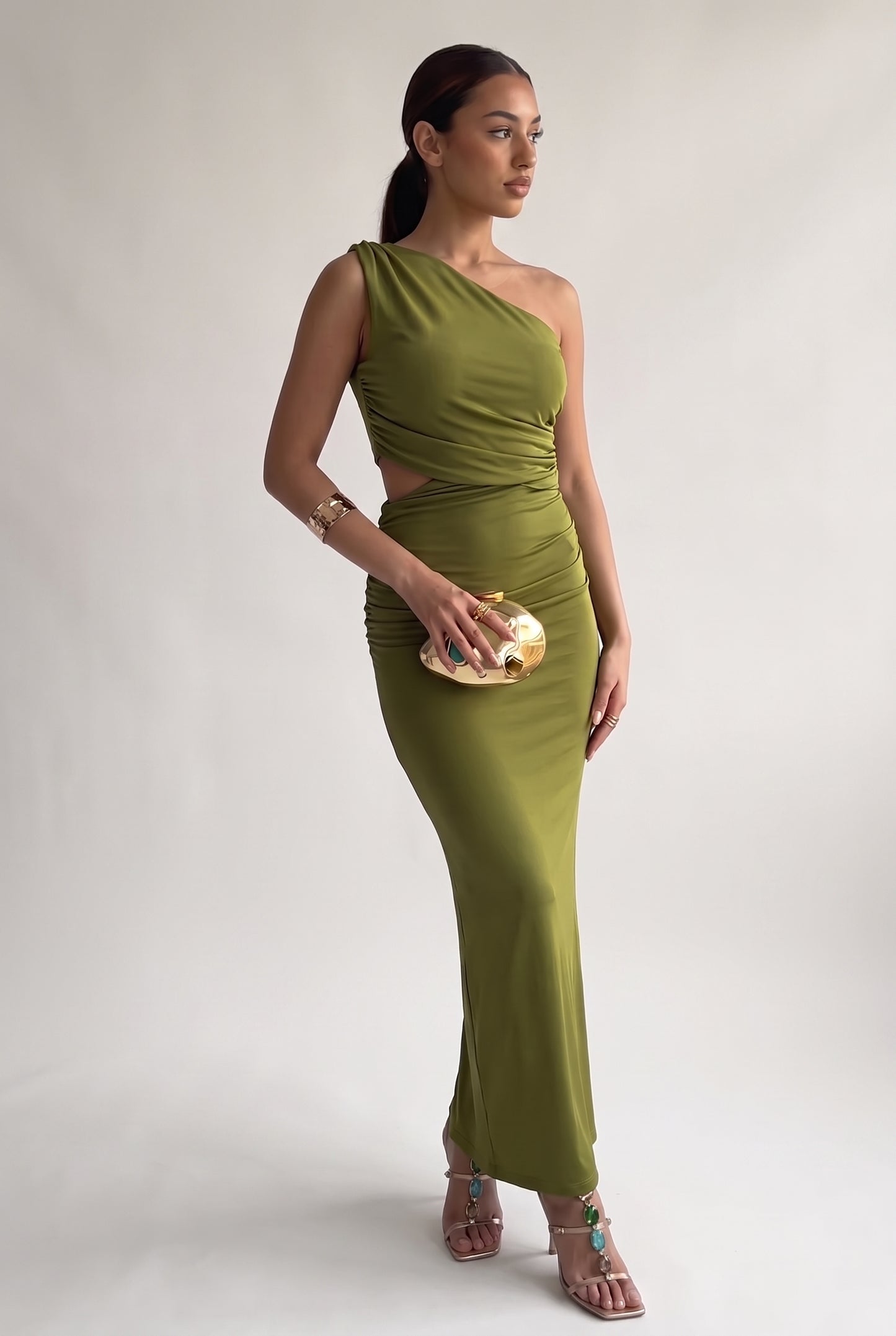 Megan | Asymmetric Side Split Maxi Dress