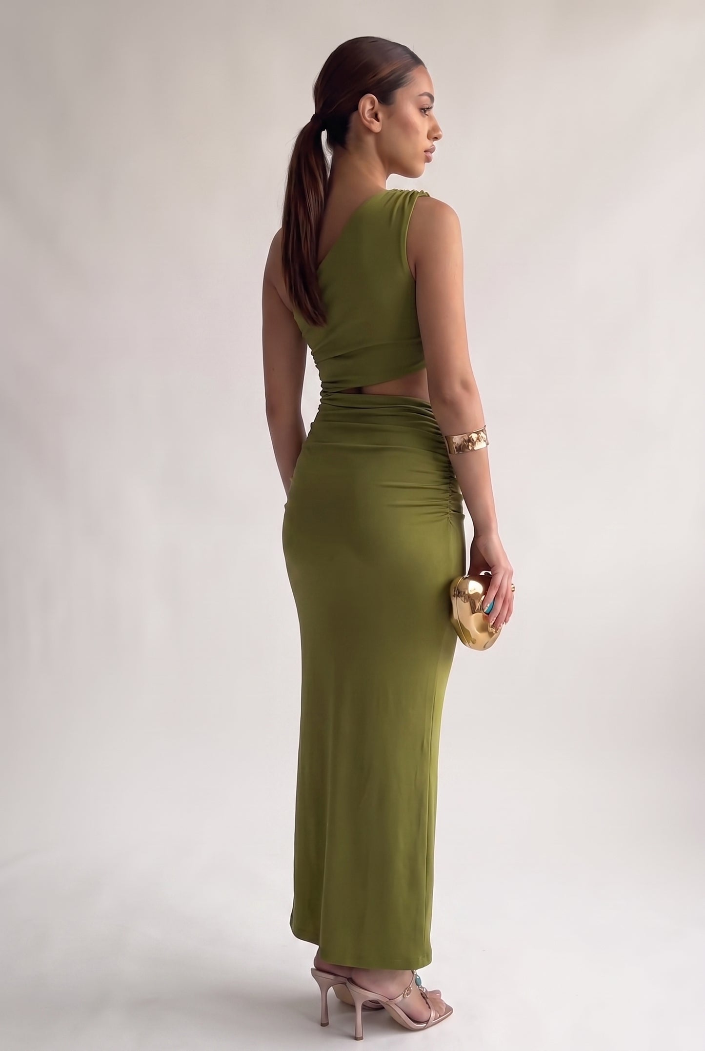 Megan | Asymmetric Side Split Maxi Dress