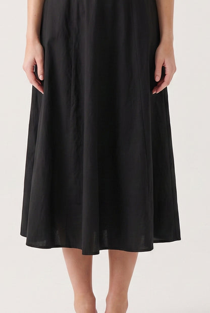 Megan Ruched Midi Dress - black - detail-rok