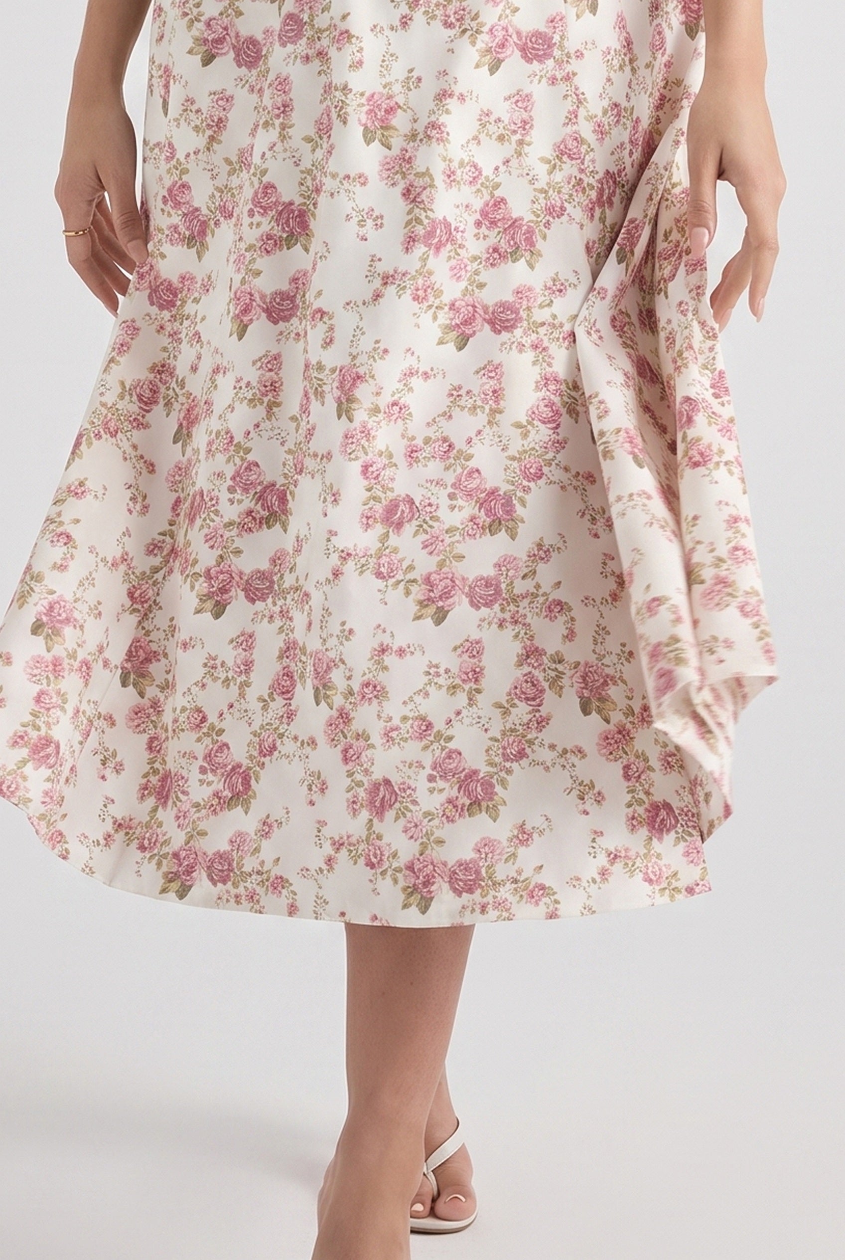 Megan Ruched Midi Dress - light-brown - detail-rok