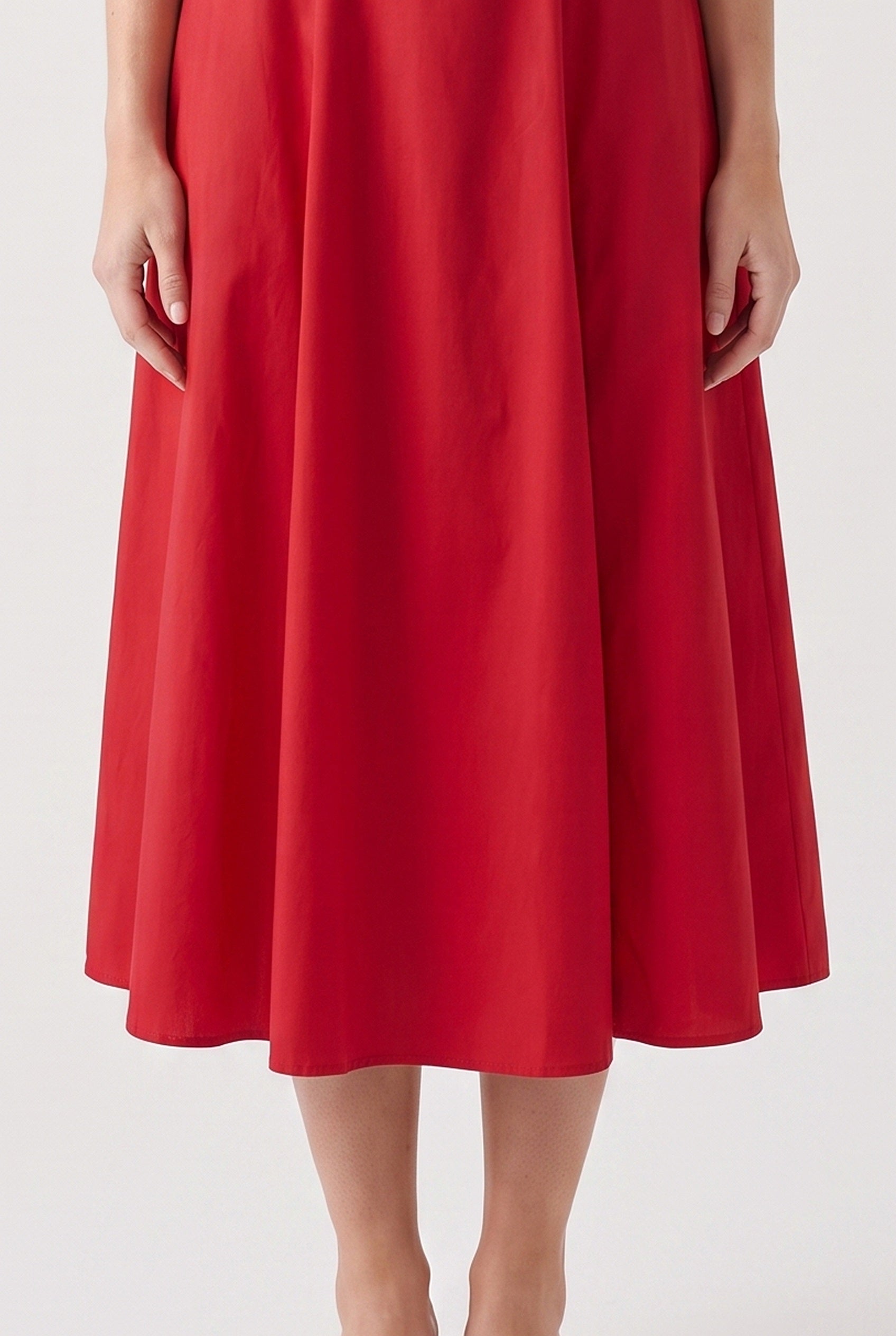 Megan Ruched Midi Dress - red - detail-rok