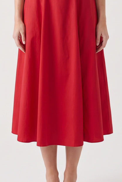 Megan Ruched Midi Dress - red - detail-rok