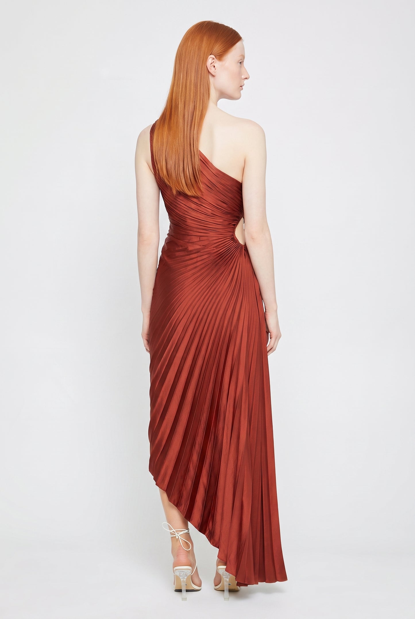 Megan | Asymmetric One Shoulder Midi Dress