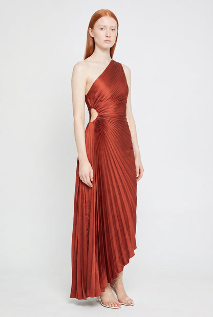 Megan | Asymmetric One Shoulder Midi Dress