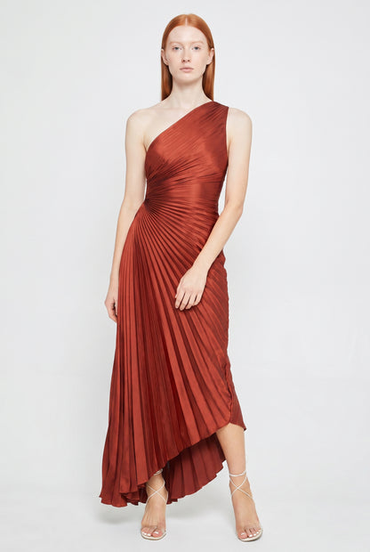Megan | Asymmetric One Shoulder Midi Dress