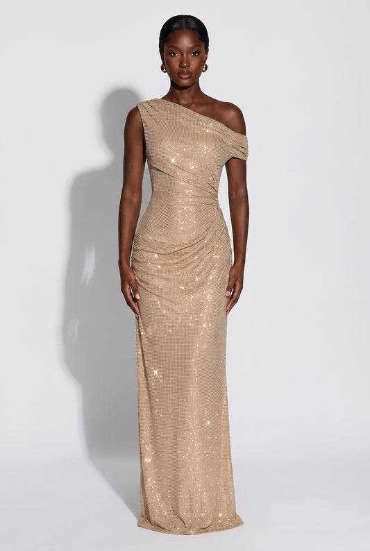 Megan | Draped Gown Maxi Dress