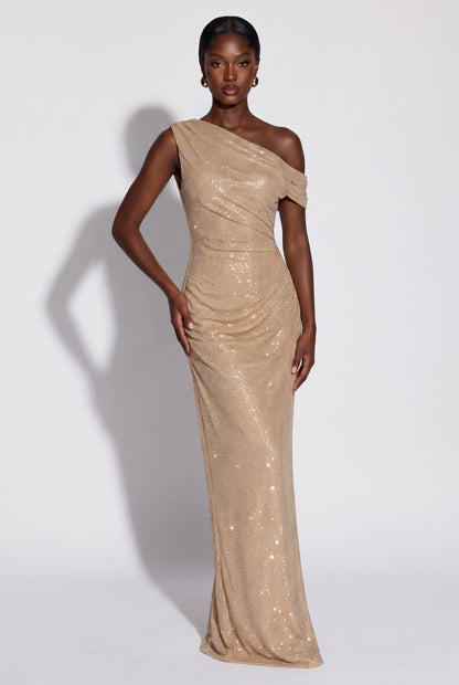 Megan | Draped Gown Maxi Dress