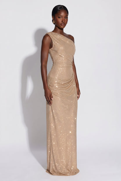 Megan | Draped Gown Maxi Dress